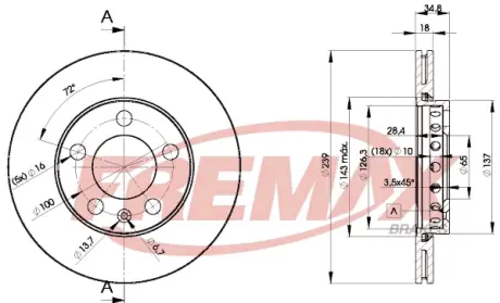 Диск тормозной передний Fremax BD-5308 FREMAX BD5308