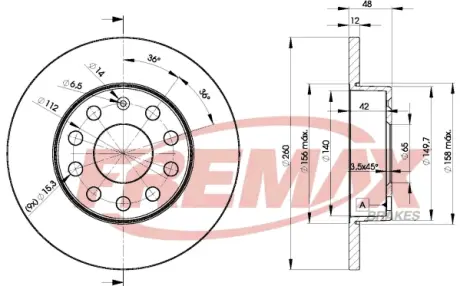 Диск тормозной задний Fremax BD-5310 FREMAX BD5310