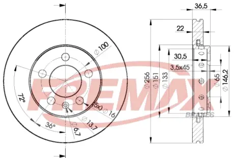 Диск тормозной передний Fremax BD-5602 FREMAX BD5602