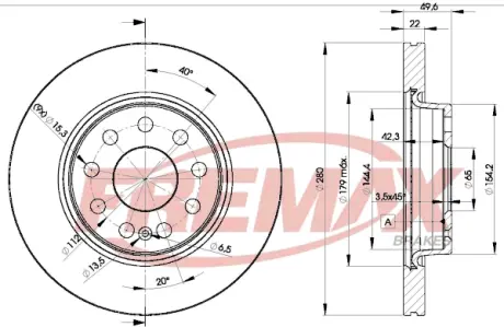 Диск тормозной передний Fremax BD-5614 FREMAX BD5614