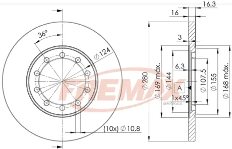 Диск тормозной задний Fremax BD-5631 FREMAX BD5631