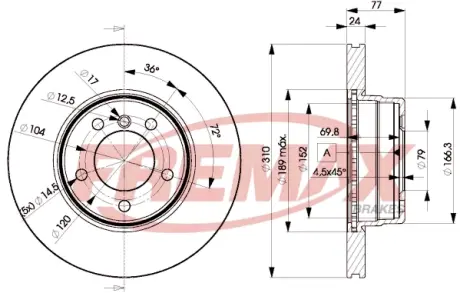 Диск тормозной передний Fremax BD-6402 FREMAX BD6402