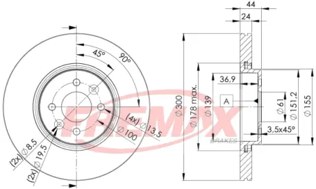 Диск тормозной FREMAX BD7897