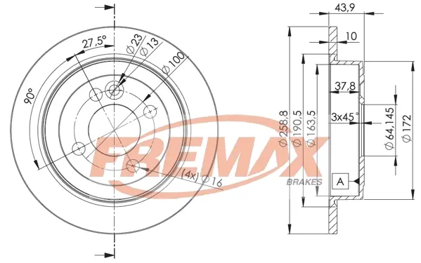 Диск тормозной задний Fremax BD-8571 FREMAX BD8571 (фото 1)