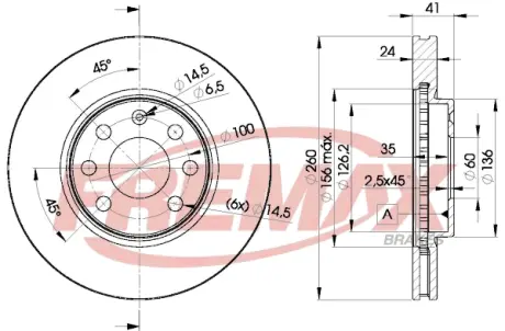 Диск тормозной передний Fremax BD-9000 FREMAX BD9000