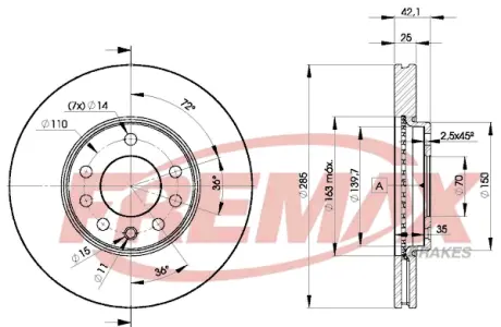 Диск тормозной передний Fremax BD-9003 FREMAX BD9003