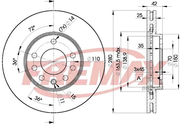 Диск тормозной передний Fremax BD-9060 FREMAX BD9060 (фото 1)
