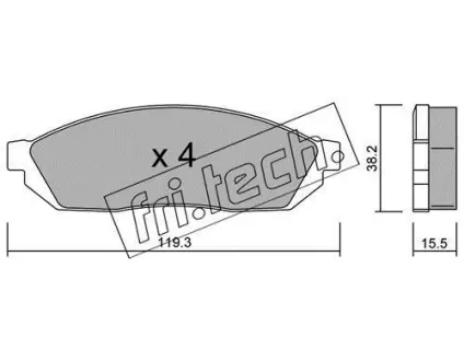 Комплект тормозных колодок, дисковый тормоз FRITECH 0890