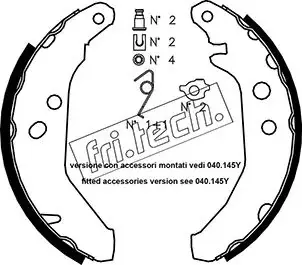 Комплект тормозных колодок FRITECH 1040129K
