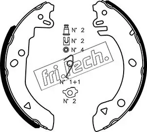 Комплект тормозных колодок FRITECH 1040130K (фото 1)