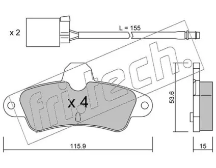 Комплект тормозных колодок, дисковый тормоз FRITECH 1450W