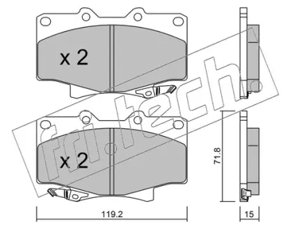 Комплект тормозных колодок, дисковый тормоз FRITECH 1560