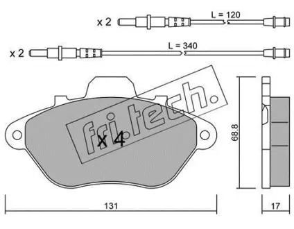 Комплект тормозных колодок, дисковый тормоз FRITECH 1920