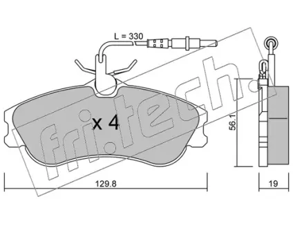 Комплект тормозных колодок, дисковый тормоз FRITECH 2260