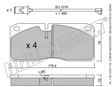 Комплект тормозных колодок, дисковый тормоз FRITECH 2782W