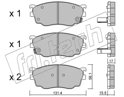 Комплект тормозных колодок, дисковый тормоз FRITECH 3100
