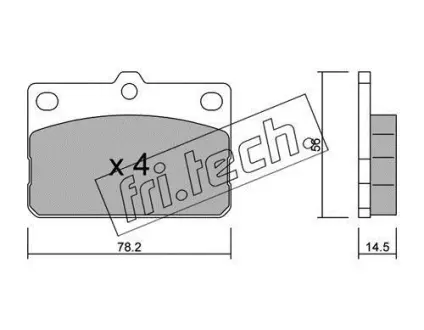 Комплект тормозных колодок, дисковый тормоз FRITECH 4560