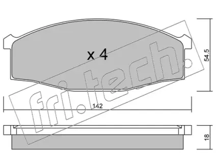 Комплект тормозных колодок, дисковый тормоз FRITECH 5130