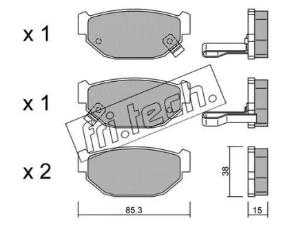 Комплект тормозных колодок, дисковый тормоз FRITECH 5150