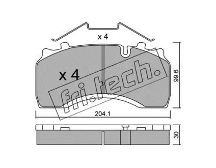 Комплект тормозных колодок, дисковый тормоз FRITECH 6060