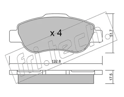 Комплект тормозных колодок, дисковый тормоз FRITECH 6540