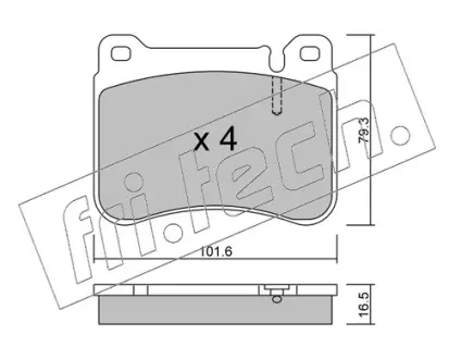 Комплект тормозных колодок, дисковый тормоз FRITECH 6840