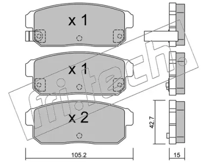 Комплект тормозных колодок, дисковый тормоз FRITECH 7490