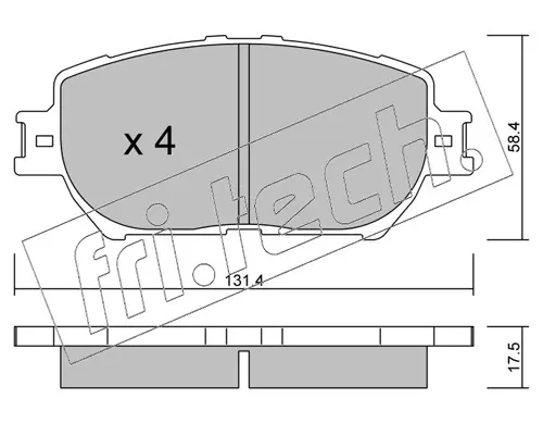 Комплект тормозных колодок, дисковый тормоз FRITECH 7670 (фото 1)
