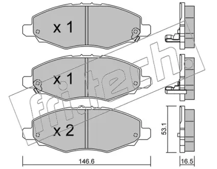 Комплект тормозных колодок, дисковый тормоз FRITECH 8140