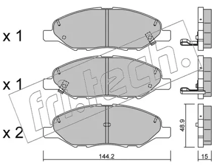 Комплект тормозных колодок, дисковый тормоз FRITECH 8270