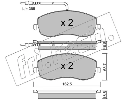 Комплект тормозных колодок, дисковый тормоз FRITECH 8640