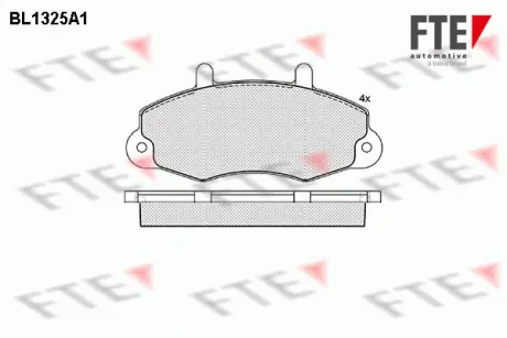 Brake pad set. Колодки гальмівні комплект FTE BL1325A1