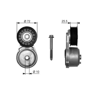 Натягувач поліклинового ременя CADILLAC ESCALADE CHEVROLET BLAZER S10, C1500, C2500, C3500, C-K, EXPRESS, EXPRESS 1500, EXPRESS 2500, EXPRESS 3500, K1500, K2500, S10, SILVERADO 1500 4.3/5.7 09.87- GATES T38103