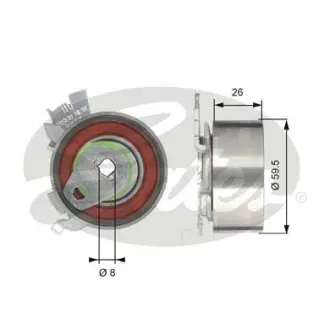 Ролик паска приводного Opel Frontera A, Omega B, Sintra (Y22XE/Z22XE) 2.2 16V 95- GATES T43106