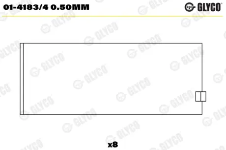 Пiдшипник шатуна (к-кт) GLYCO 01-4183/4 0.50MM