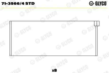Пiдшипник шатуна (к-кт) GLYCO 71-3566/4 STD