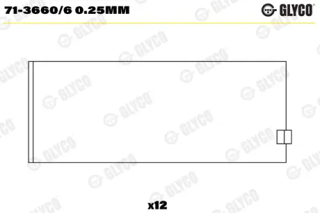 Вкладиші шатунні GLYCO 71-3660/6 0.25MM