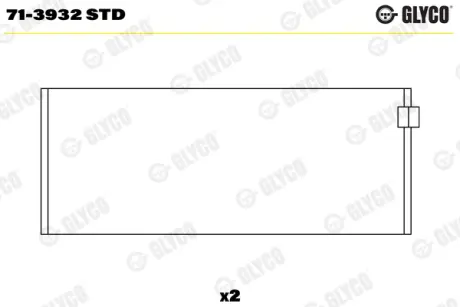 Вкладиші шатунні на 1 шатун GLYCO 71-3932 STD