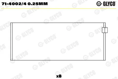 Вкладиші шатунні 0.25 MB M271 (вир-во) GLYCO 71-4002/4 0.25MM
