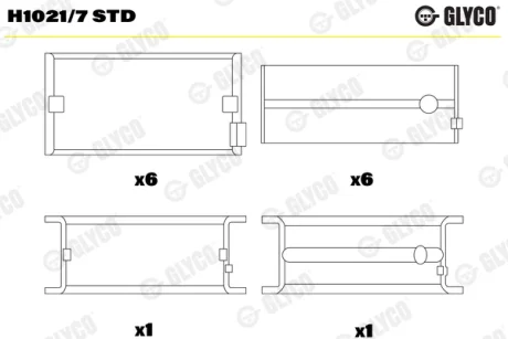 КМП вкладишів колінвалу GLYCO H10217STD