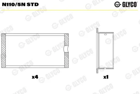 Вкладиші розподільного вала GLYCO N110/5N STD