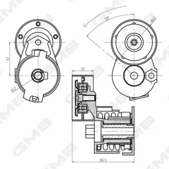 Ролік натяжний ременя генератора Renault Megane II/III/ Laguna II/ Scenic II GMB GAT20980