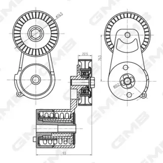 Ролік натяжний ременя генератора Opel Astra/Combo/Corsa/Meriva/Signum/Tigra/Vectra/Zafira/ Fiat Stilo GMB GAT20990