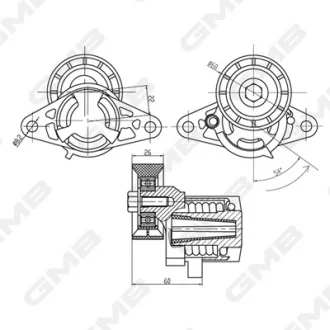 Ролік натяжний ременя генератора Dacia Duster/Logan/ Renault Clio/Megane/Kangoo/Laguna/Sandero/Scenic/ Nissan Kubista GMB GAT21010