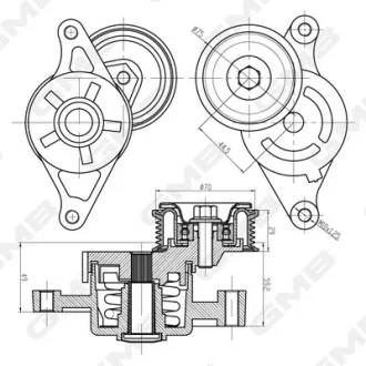 Ролік натяжний ременя генератора Mazda 3 BK/BL/ 5 CR/ Volvo S40/V50/ Ford Focus/C-Max GMB GAT32460