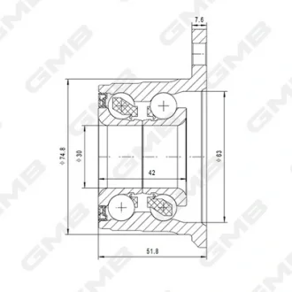 Подшипник ступицы GH21390 GMB GH21390T