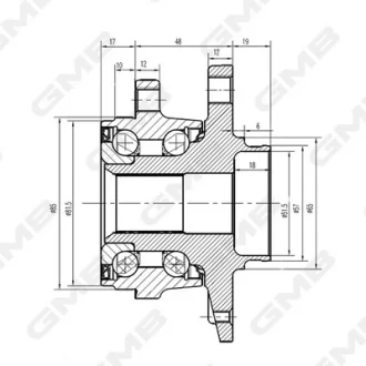 Ступиця колеса переднього Audi A3/Q2/TT/ VW Golf/Passat B8/Tiguan II/Touran III/Arteon/T-Roc GMB GH35030M