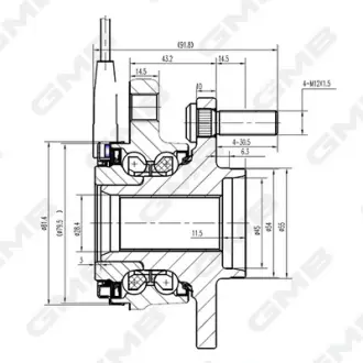 Ступиця колеса переднього Toyota Yaris 1.2/1.5 13- GMB GH35070A