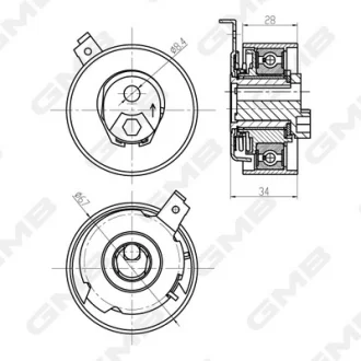 Натягувач ременя ГРМ Audi A4/A6/A8/Q5/Q7/ VW Touareg (3.0 TDI (EA896/EA897: ASB, BKN, BMK, CAPA, CASA) GMB GTB1350