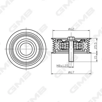 Ролик ремня ГРМ Jeep/Dodge/Chrysler (2.8 CRD) GMB GTC0420